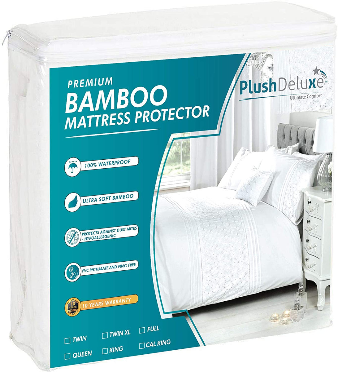 Lux Decor Collection Twin Bamboo Mattress Protector - Up to 16 Fitted Deep  Pocket Mattress Cover - Breathable & Comfortable Cooling Protector 100%