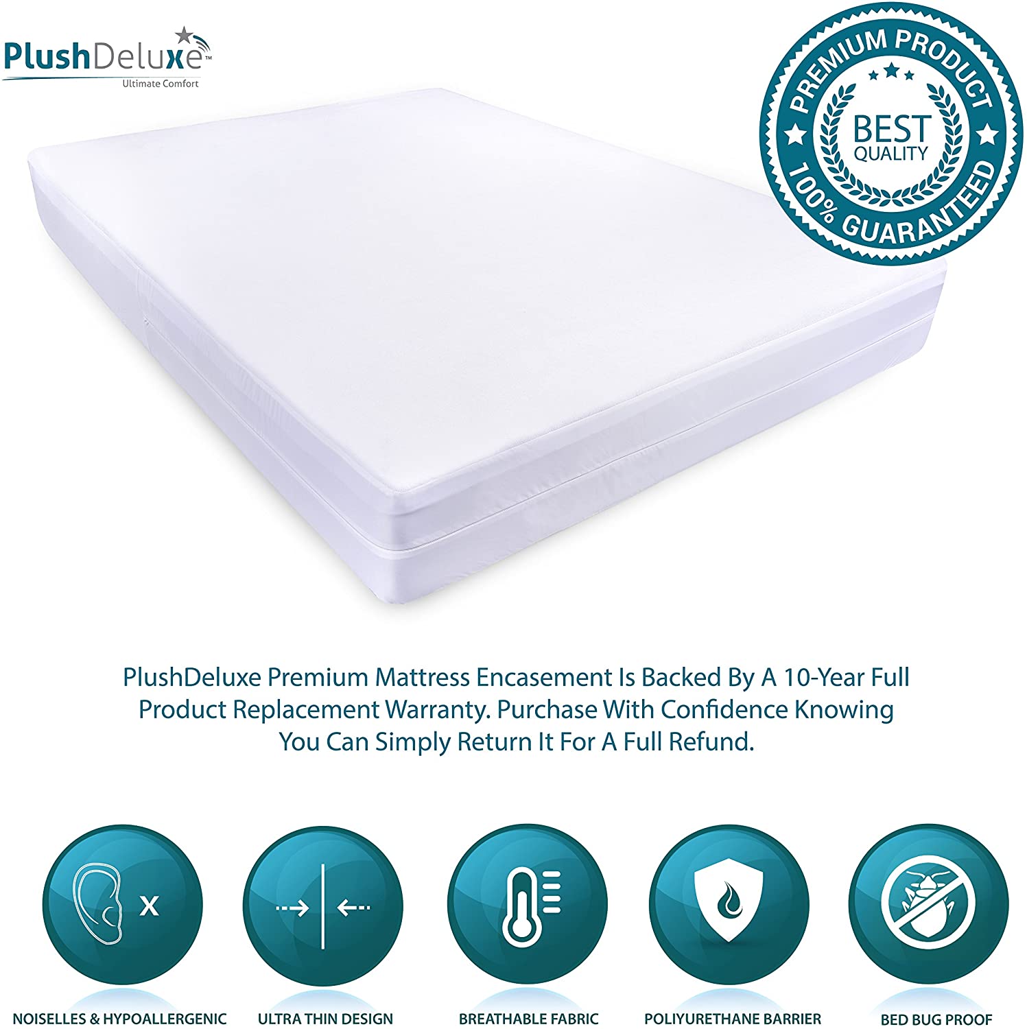 Bedbug Solution Elite Zippered Full 12-Inch Deep Mattress Spring Cover